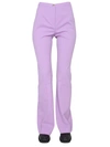 Patou High-waisted Wool Flared Leg Trousers In Purple
