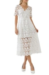 ENDLESS ROSE ALLOVER LACE MIDI DRESS