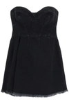 Alexander Mcqueen Sleeveless Denim Minidress In Black