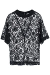 Alexander Mcqueen Floral-lace Short-sleeve Top In Black