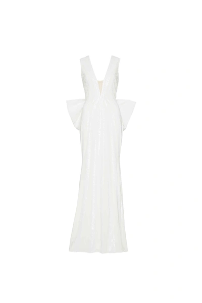 REBECCA VALLANCE DAVINA BOW GOWN IVORY