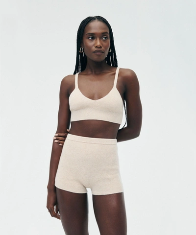 Naadam Cashmere Ribbed Seamless Bralette In Oatmeal