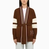 Golden Goose Journey Brown/white Cardigan In Brown