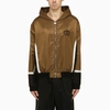 JUST DON HOODED BOMBER IN BROWN NYLON,33JUSH03226808/L_JUSTD-28_323-S