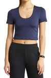 Zella Scoop Neck Support T-shirt In Navy Nightfall