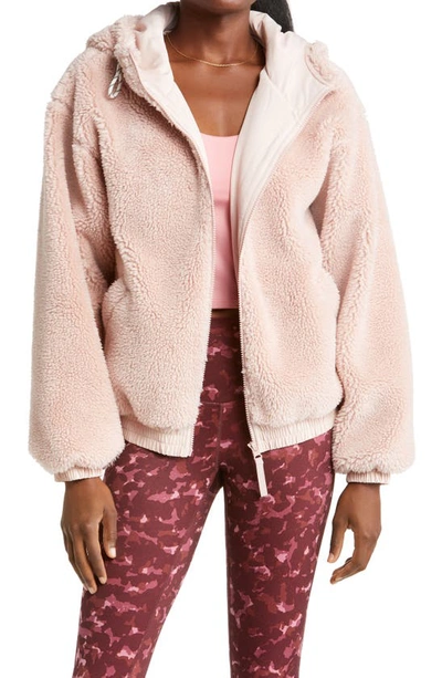 Zella Logan Faux Shearling Jacket In Pink Smoke