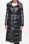 KARL LAGERFELD KARL LAGERFELD PARIS CONTRAST BELTED LONGLINE PUFFER JACKET