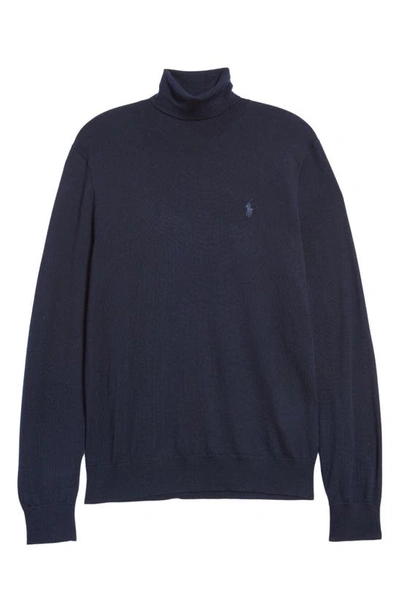 Polo Ralph Lauren Italian Wool Turtleneck Sweater In Blue