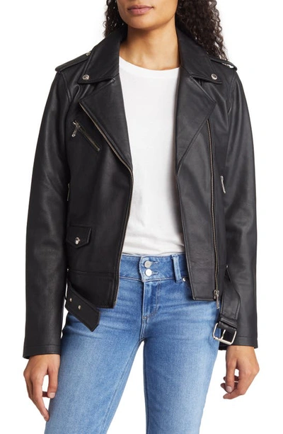 Sam Edelman Belted Moto Jacket In Black