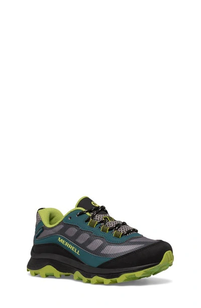 Merrell Kids' Moab Speed Low Waterproof Sneaker In Deep Green/ Black