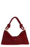 Cult Gaia Hera Nano Knotted Embellished Shoulder Bag In Scarlett