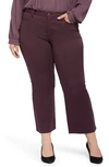 Nydj Relaxed Flare Sateen Jeans In Eggplant