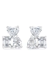 Mindi Mond Fancy Cut Diamond Cluster Stud Earrings In 18k Wg