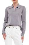 English Factory Polo Collar Sweater In Grey