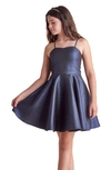 Un Deux Trois Kids' Fit & Flare Dress In Navy