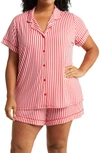 Nordstrom Moonlight Eco Short Pajamas In Red Lollipop Ticking Stripe