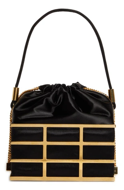 Saint Laurent Minaudiere Cage Top Handle Bag In 1000 Nero