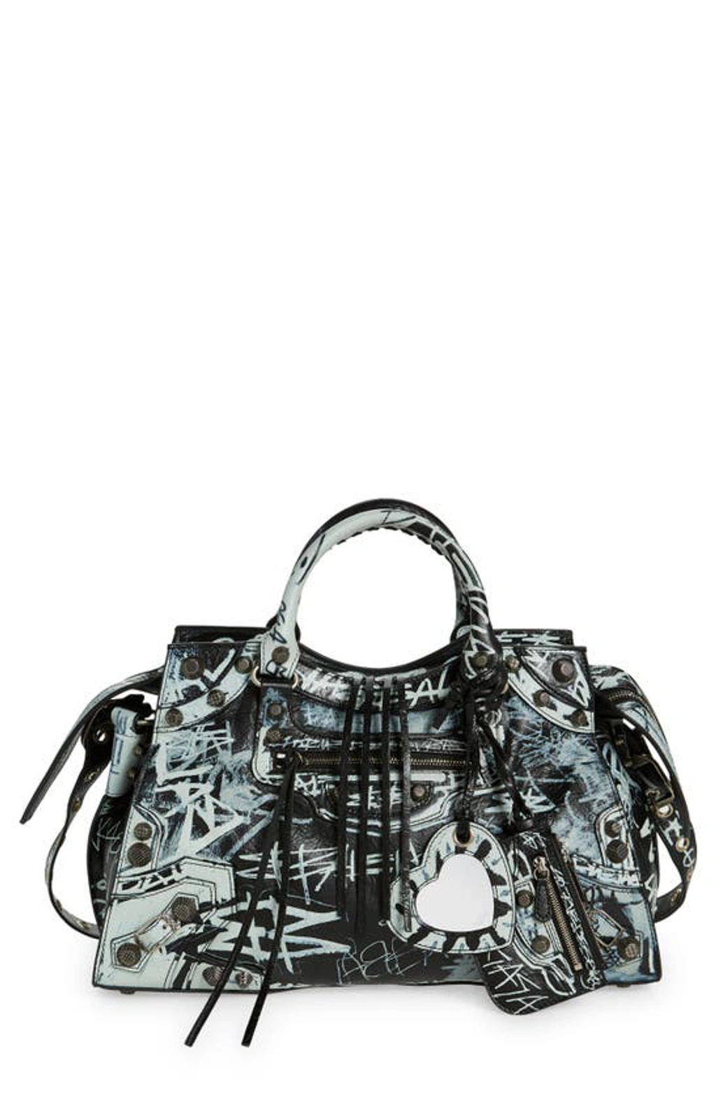 『最終値下げ』BALENCIAGA ル カーゴル ケース graffiti Balenciaga Neo Cagole City Graffiti Print Leather Shoulder Bag In