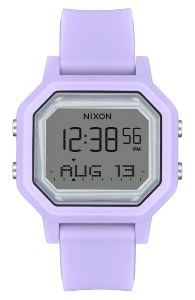 Nixon Siren Digital Recycled Plastic Strap Watch, 36mm In Lavender Positive