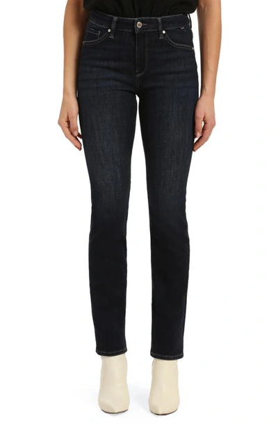 Mavi Jeans Kendra High Waist Straight Leg Jeans In Deep Brushed Feather Blue