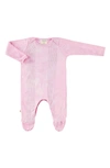 Paigelauren Girls' Variegated Rib Footie - Baby In Marble Pink