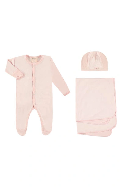Paigelauren Babies' Take Me Home Footie, Hat & Blanket Set In Light Pink