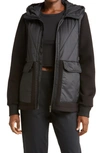 Zella Hybrid Puffer Jacket In Black