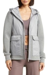 Zella Hybrid Puffer Jacket In Grey Heather