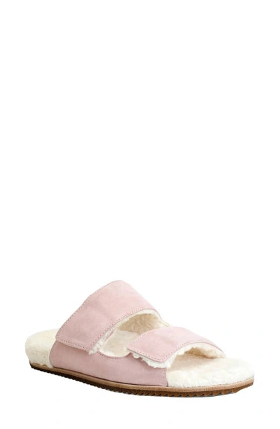 Revitalign Amelia Faux Fur Lined Slide Slipper In Pink