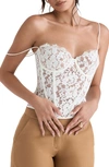 House Of Cb Floral Lace Underwire Corset Camisole In Ivory