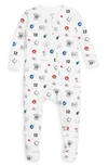 1212 Babies' The Organic Fitted Organic Cotton One-piece Pajamas In Touchdown