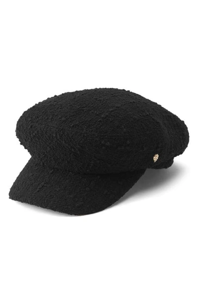 Helen Kaminski Vicky Bouclé Wool-blend Baker Boy Cap In Black