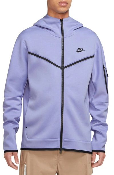 Nike Sportswear Tech Fleece Zip Hoodie In Light Thistle/ Black
