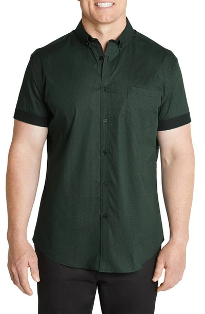 Johnny Bigg Jarrow Stretch Cotton Button-up Shirt In Emerald