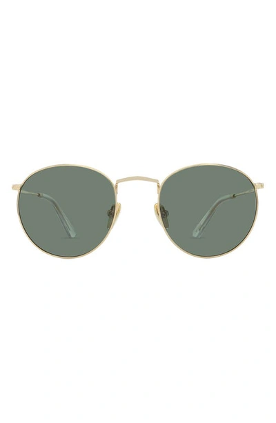 Banbe The Hawkins Polarized Round Sunglasses In Goldreen