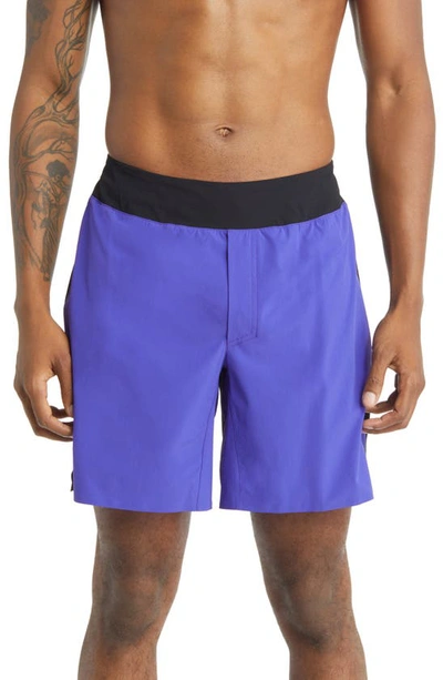 On Black & Purple Lightweight Shorts In Blue
