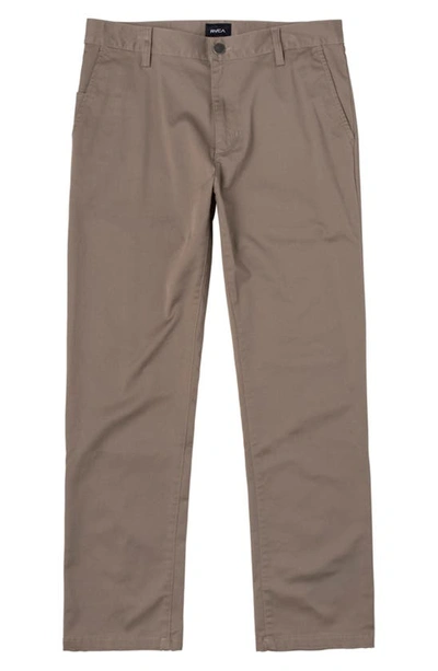 Rvca Kids' Weekend Stretch Pants In Dark Khaki