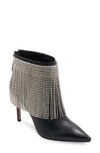 Bcbgmaxazria Bcbg Tandi Fringe Pointed Toe Bootie In Black Rhinestones