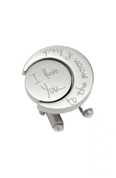 Cufflinks, Inc Love You To The Moon & Back Cuff Links In Silver