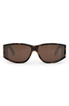 Celine Triomphe Rectangular Sunglasses In Havana/brown Solid