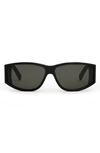 Celine Triomphe Rectangular Sunglasses In Black/gray Solid