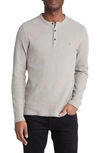 Allsaints Muse Long Sleeve Thermal Henley In Shade Grey