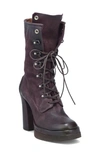 As98 Vivienne Lace-up Bootie In Eggplant