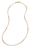 Savvy Cie Jewels Mixed Metallic Link Necklace In Yellow