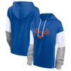 Fanatics Women's  Royal, White Florida Gators Play It Safe Colorblock Pullover Hoodie In Royal