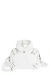 Courrèges Loop Leather Crossbody Bag In Heritage White