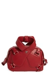 Courrèges Loop Leather Crossbody Bag In Red