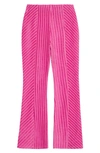 Truce Kids' Rib Velour Flare Pants In Dark Pink