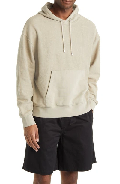 Frame Reverse Cotton Hoodie In Deep Fog