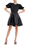 ENGLISH FACTORY MIXED MEDIA ORGANZA MINIDRESS